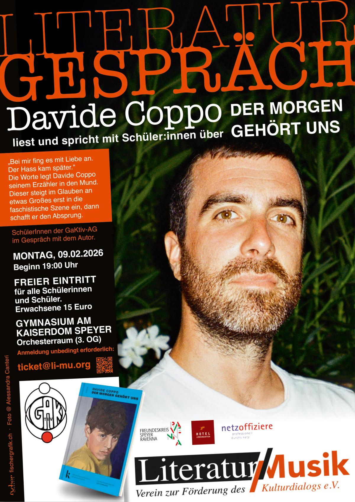 Literaturgespräch: Davide Coppo – Der Morgen gehört uns